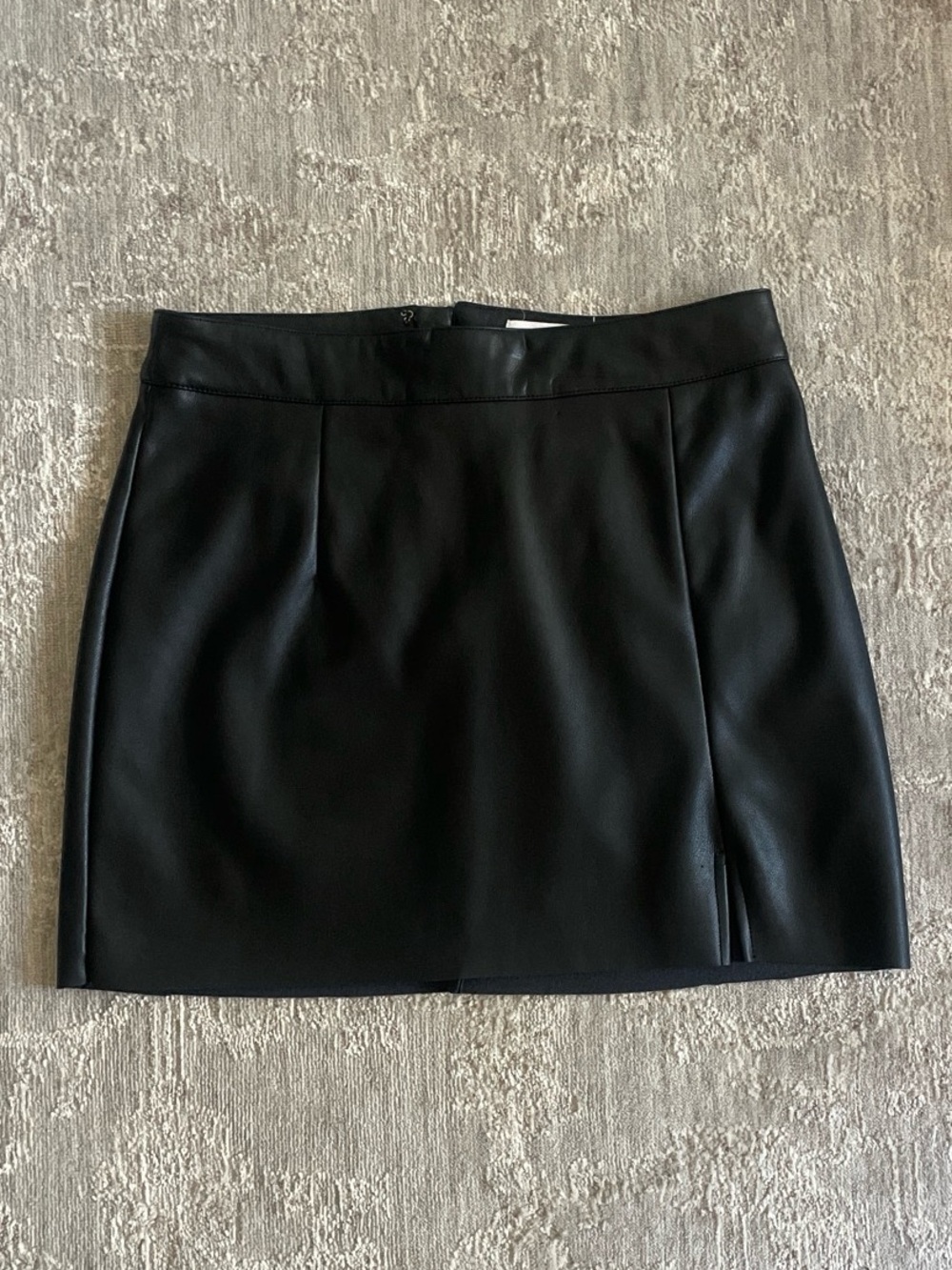 Garage Black Faux Leather Mini Skirt